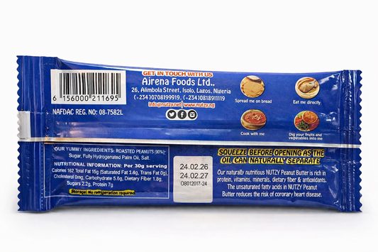 Nutzy Crunchy Peanut Butter Sachets